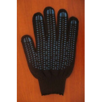 Перчатки х/б с ПВХ ПРОТЕКТОР-ЛЮКС, черные