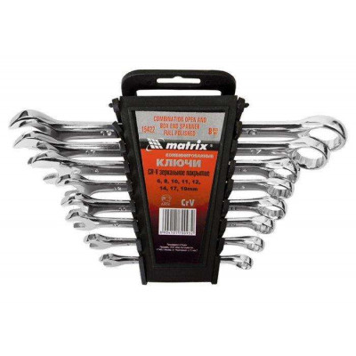 Ключ комбинир. набор 9шт. / сталь Cr-V, 0мм, 6-22 мм // MATRIX Ключ комбинир. набор 9шт. / сталь Cr-V, 0мм, 6-22 мм // MATRIX