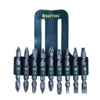 Бита двухстор. KRAFTOOL / 65мм / набор 9 шт