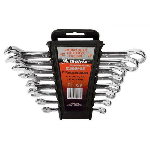 Ключ комбинир. набор 12шт. / сталь Cr-V, 6-22 мм // MATRIX