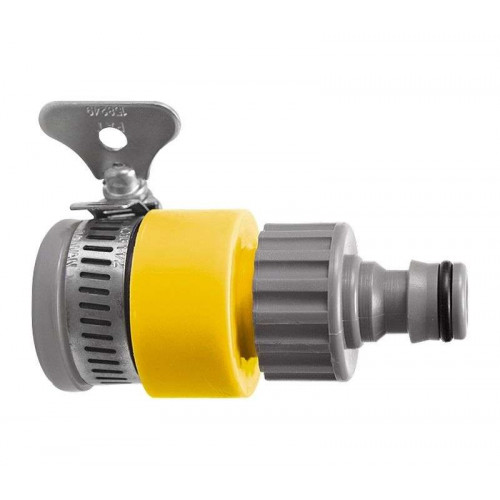 Адаптер д/сад.шланга пласт., штуцер - хомут 3/4