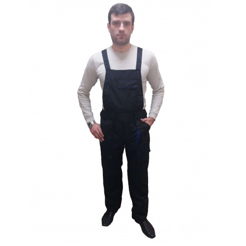 Полукомбинезон «Евро» мужской черный васильковый