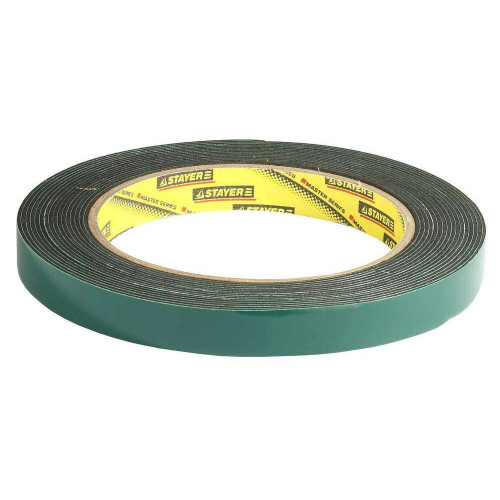 Лента клейкая двустор. вспенен. черн. 12мм*5м