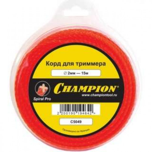 Кордовый шнур CHAMPION, 2.0мм/ 15м/ звезда