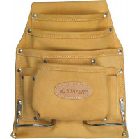 Подсумок д/инстр. нат. кожа, 10 карм., 2 скобы // STAYER