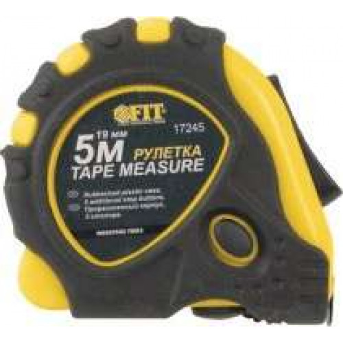Рулетка стандарт FIT IT, авт.фикс., 5м*19мм