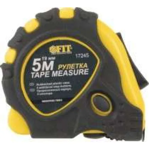 Рулетка стандарт FIT IT, авт.фикс., 5м*19мм