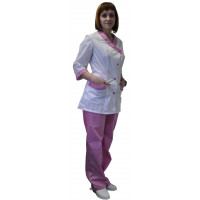 Костюм «186» с брюками женский белый