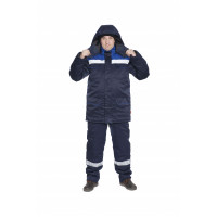 Костюм «Борей-ЭКСТРА» мужской утепленный темно-синий с п/к