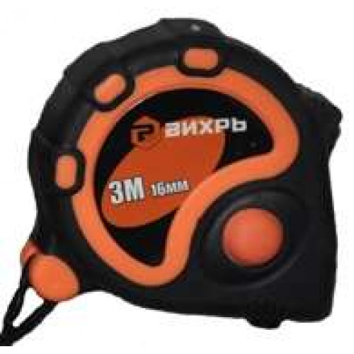 Рулетка стандарт ВИХРЬ, 3м*16мм