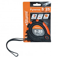 Рулетка с двухсторонней шкалой метал. STURM, ручн. фикс., 5м*25мм