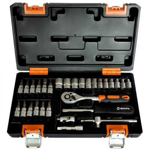 Набор инстр. торц. головок 1/4 / 29 предм. // ВИХРЬ