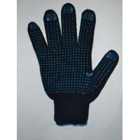 Перчатки х/б с ПВХ Супер Люкс, 7-й класс, черные