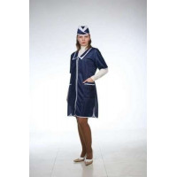 Халат «Классика (нейлон)» женский темно-синий