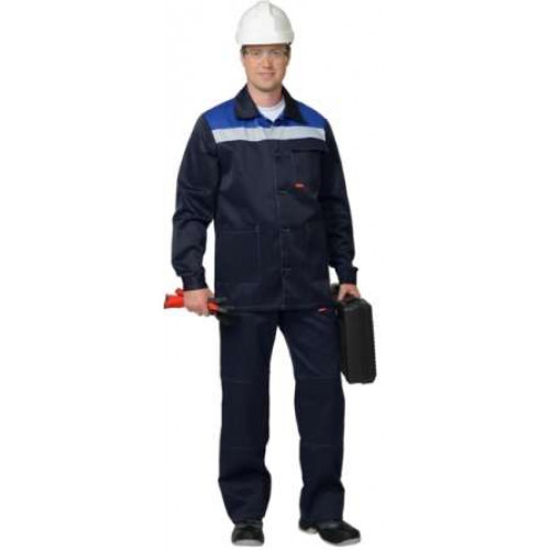 Костюм «Стандарт с СОП с резин» с брюками мужской темно-синий