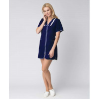 Халат «Сакура габардин.» женский темно-синий