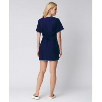 Халат «Сакура габардин.» женский темно-синий