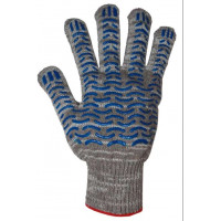 Перчатки х/б с ПВХ ВОЛНА-ЛЮКС, 7-й класс, серые