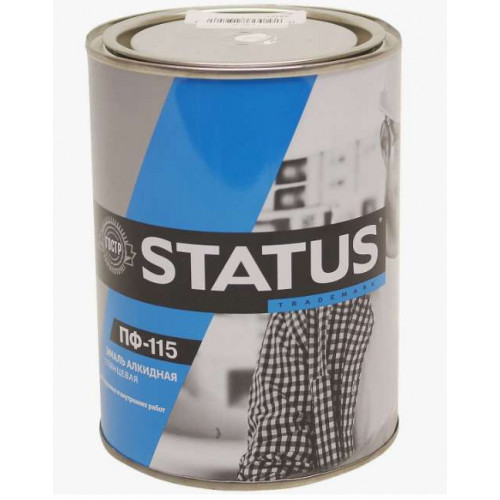 Краска STATUS ПФ-115 д/внут.и нар. раб. 0,8кг белая