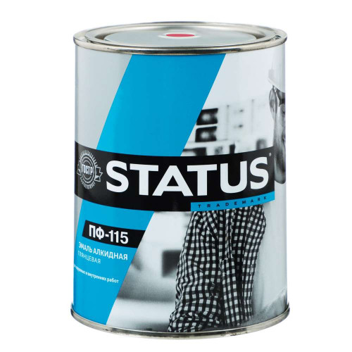Краска STATUS ПФ-115 д/внут.и нар. раб. 0,8кг красная