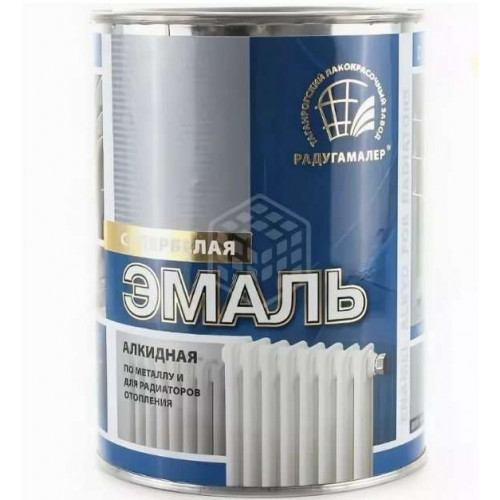 Краска Радугамалер термостойкая д/радиаторов 0,9кг.кг белая