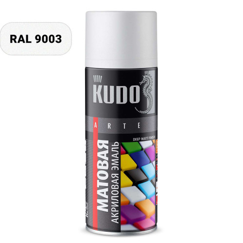 Краска-аэрозоль KUDO белая матовая