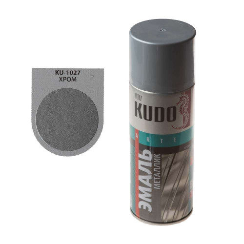 Краска-аэрозоль KUDO хром 520мл.