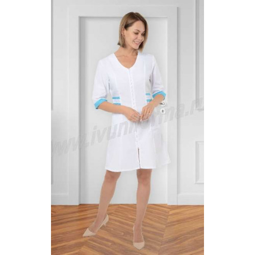 Халат медицинский «Илона» женский белый