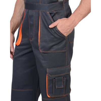 Полукомбинезон «Crown СИРИУС» мужской темно-серый оранжевый Полукомбинезон «Crown СИРИУС» мужской темно-серый оранжевый