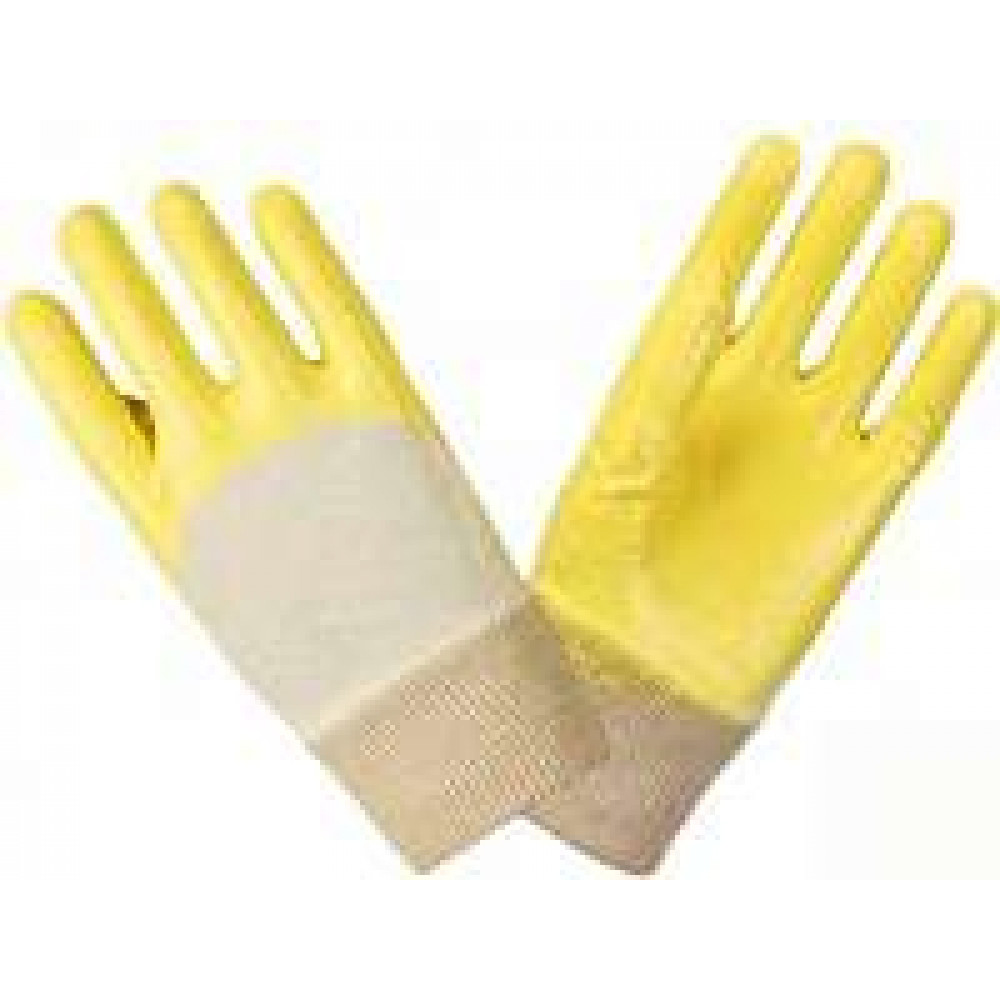 Перчатки нитрил. манжет резинка, частичн.облив, облегч., желтые