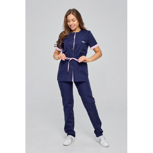 Костюм «187» с брюками женский темно-синий